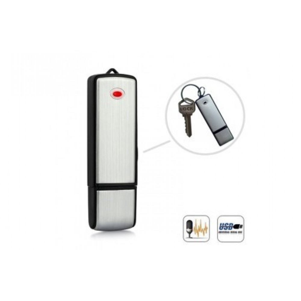 USB Flash Drive with Spy Voice Recorder - 8GB